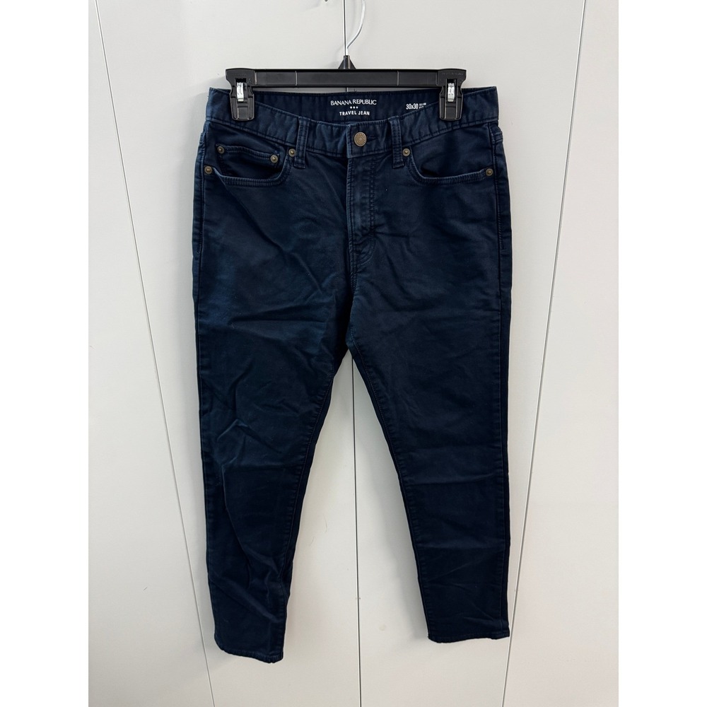 Banana Republic Travel Jean Mens 30x30 Slim Fit Navy Blue 5-Pocket Pants